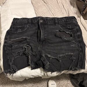 American Eagle Outfitters Ripped Black Jean Shorts